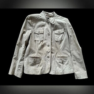 Style & Co Leather Suede Jacket Beige Women Size XL EUC